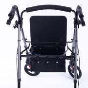 EQUIPMED 4 Wheel Lightweight Rollator Walker, Aluminium Frame, Seat, Carry Bag, for Seniors, Titanium Style V219-HELWLKEQ95TB