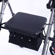 EQUIPMED 4 Wheel Lightweight Rollator Walker, Aluminium Frame, Seat, Carry Bag, for Seniors, Titanium Style V219-HELWLKEQ95TB