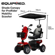 EQUIPMED Sun Shade Canopy for the ProRider Mobility Scooter, with 3 Adjustable Height Levels, Black V219-HMBMSAEQC9KA