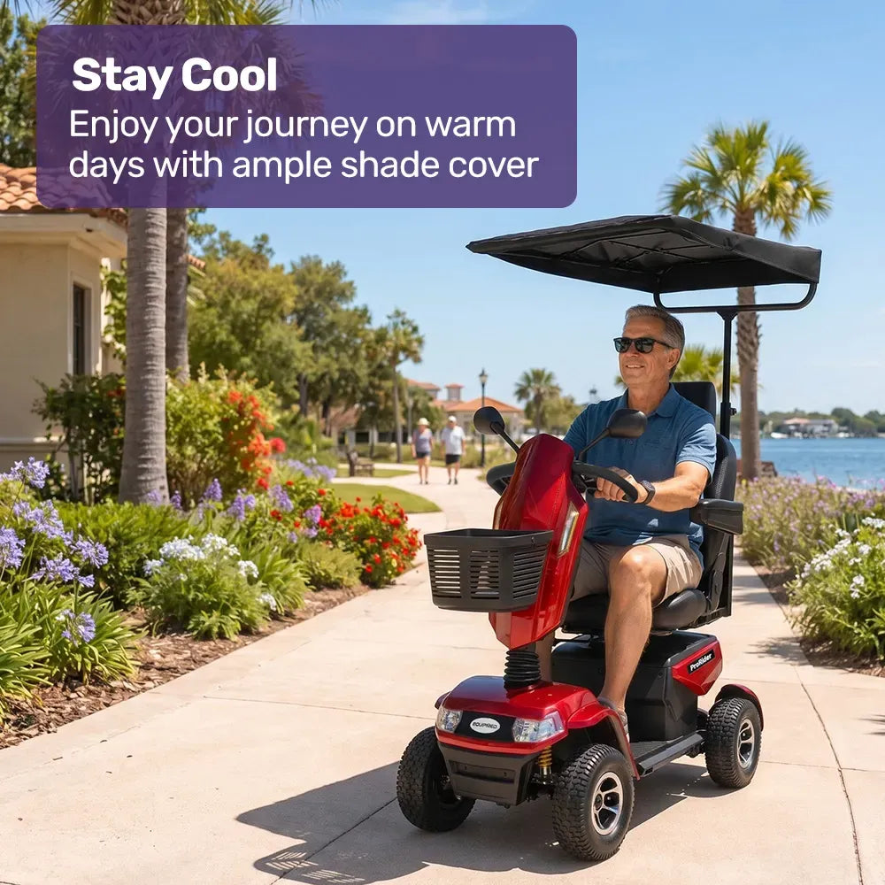EQUIPMED Sun Shade Canopy for the ProRider Mobility Scooter, with 3 Adjustable Height Levels, Black V219-HMBMSAEQC9KA