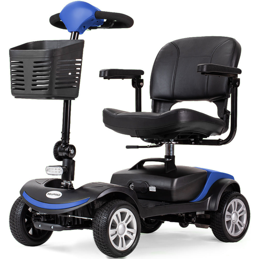 EQUIPMED FreeRoam+ Mid-Sized Lithium Fast Easy Charge Mobility Scooter, Blue V219-HMBMSCEQ3LBA