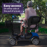 EQUIPMED FreeRoam+ Mid-Sized Lithium Fast Easy Charge Mobility Scooter, Blue V219-HMBMSCEQ3LBA