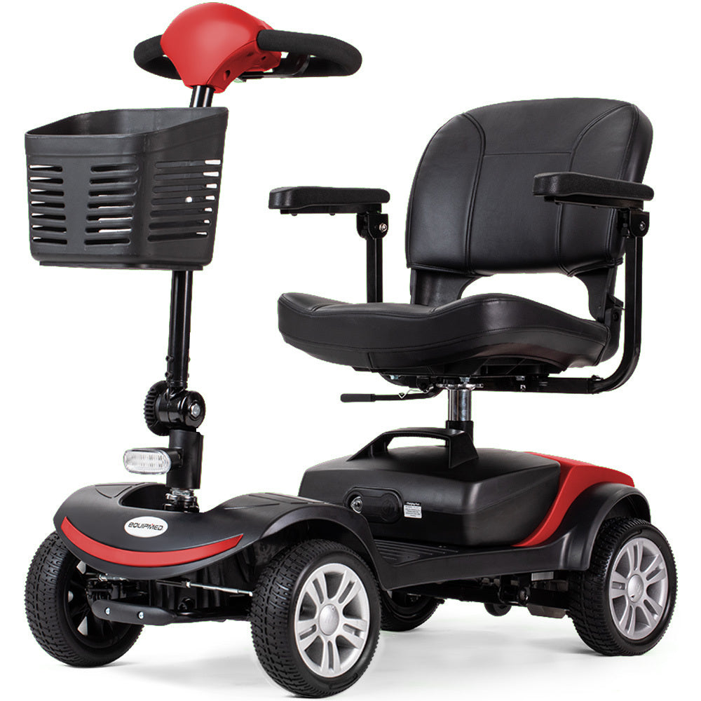 EQUIPMED FreeRoam+ Mid-Sized Lithium Fast Easy Charge Mobility Scooter, Red V219-HMBMSCEQ3LRA