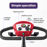 EQUIPMED FreeRoam+ Mid-Sized Lithium Fast Easy Charge Mobility Scooter, Red V219-HMBMSCEQ3LRA