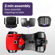 EQUIPMED FreeRoam+ Mid-Sized Lithium Fast Easy Charge Mobility Scooter, Red V219-HMBMSCEQ3LRA