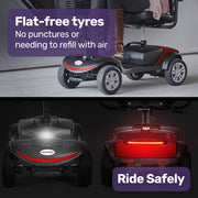 EQUIPMED FreeRoam+ Mid-Sized Lithium Fast Easy Charge Mobility Scooter, Red V219-HMBMSCEQ3LRA