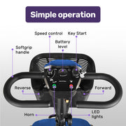 EQUIPMED FreeLite+ Mid-Sized Electric Foldable Mobility Scooter, Lithium Battery, Long Range and Easy V219-HMBMSCEQ4LBB