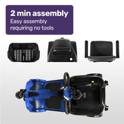 EQUIPMED FreeLite+ Mid-Sized Electric Foldable Mobility Scooter, Lithium Battery, Long Range and Easy V219-HMBMSCEQ4LBB