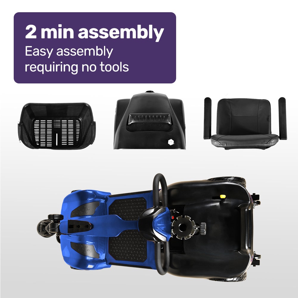 EQUIPMED FreeLite+ Mid-Sized Electric Foldable Mobility Scooter, Lithium Battery, Long Range and Easy V219-HMBMSCEQ4LBB
