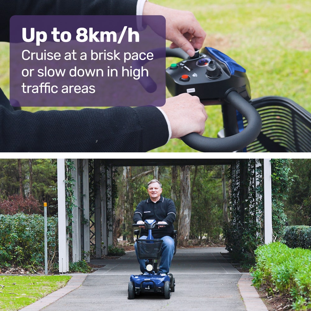 EQUIPMED FreeLite+ Mid-Sized Electric Foldable Mobility Scooter, Lithium Battery, Long Range and Easy V219-HMBMSCEQ4LBB