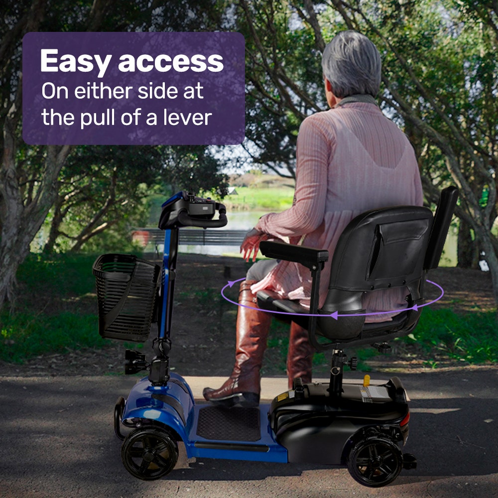 EQUIPMED FreeLite+ Mid-Sized Electric Foldable Mobility Scooter, Lithium Battery, Long Range and Easy V219-HMBMSCEQ4LBB