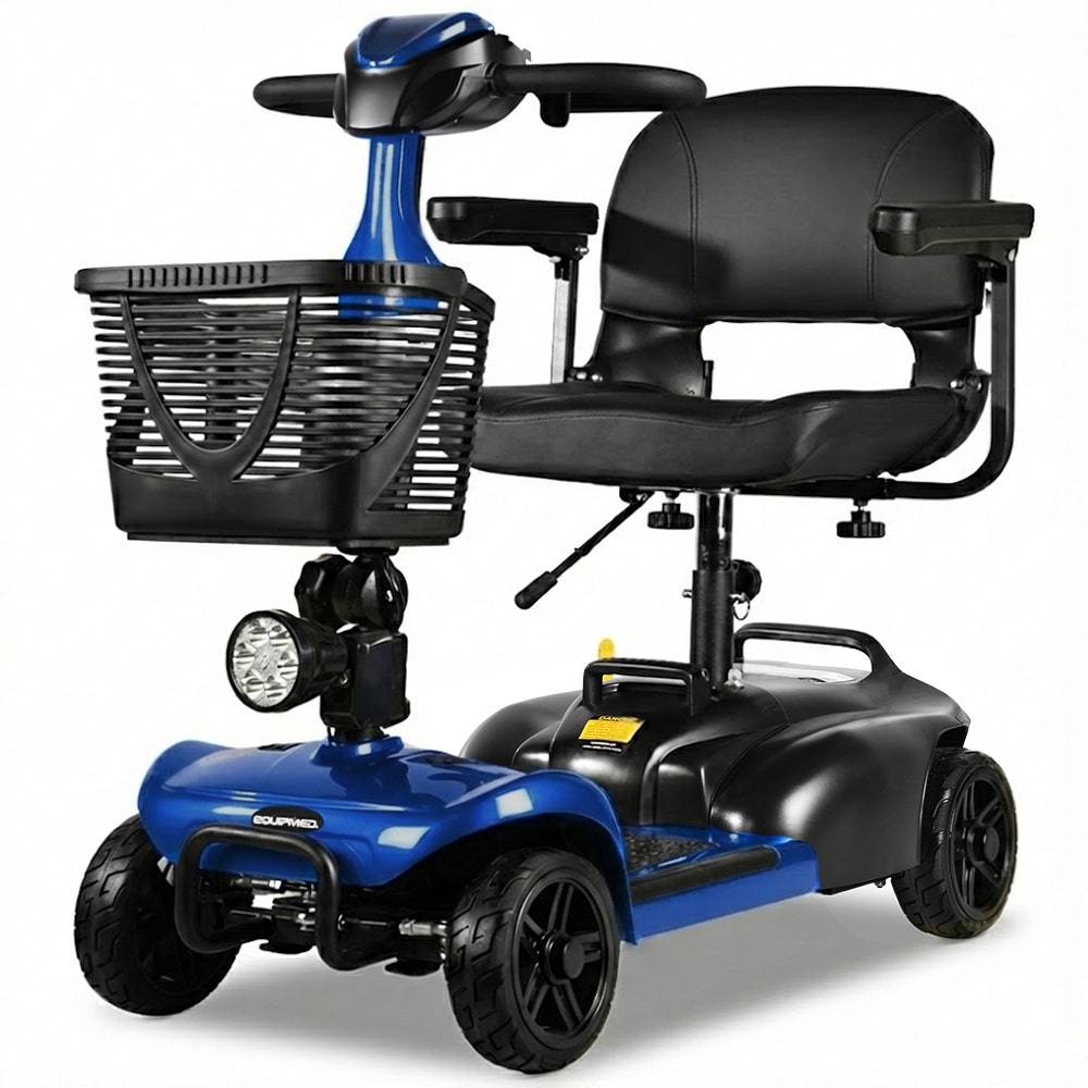 EQUIPMED FreeLite+ Mid-Sized Electric Foldable Mobility Scooter, Lithium Battery, Long Range and Easy V219-HMBMSCEQ4LBB