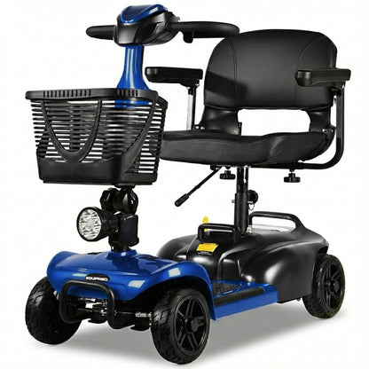 EQUIPMED FreeLite+ Mid-Sized Electric Foldable Mobility Scooter, Lithium Battery, Long Range and Easy V219-HMBMSCEQ4LBB