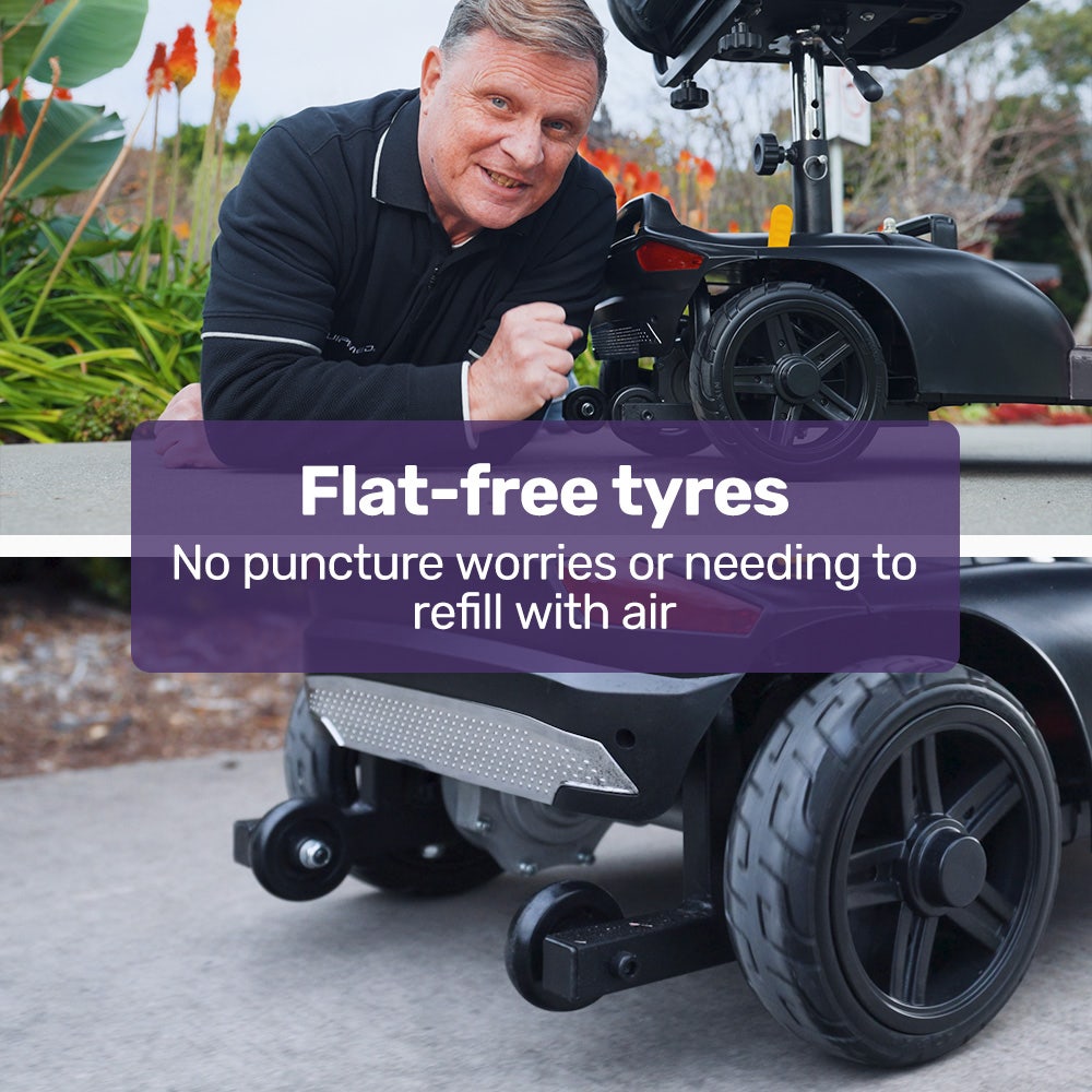 EQUIPMED FreeLite+ Mid-Sized Foldable Electric Mobility Scooter, Lithium Battery, Long Range and Easy V219-HMBMSCEQ4LGA