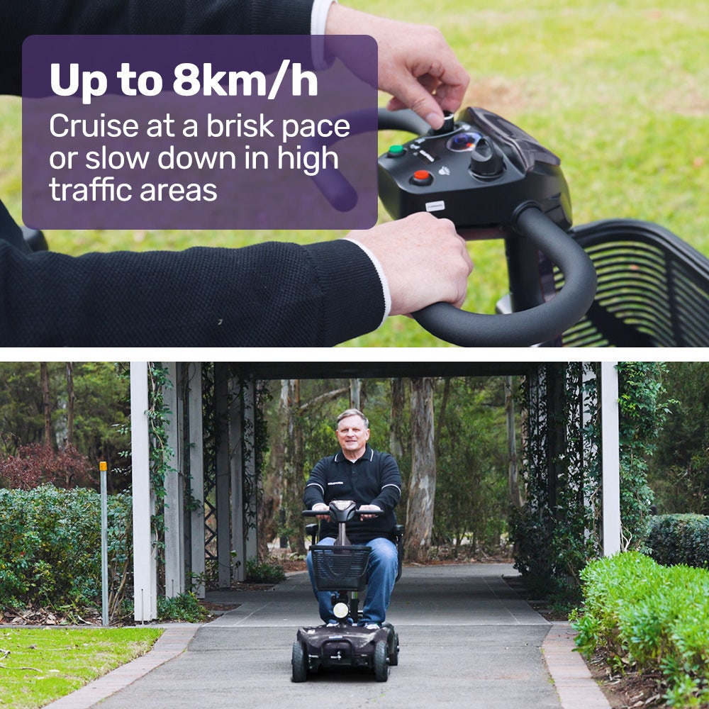 EQUIPMED FreeLite+ Mid-Sized Foldable Electric Mobility Scooter, Lithium Battery, Long Range and Easy V219-HMBMSCEQ4LGA