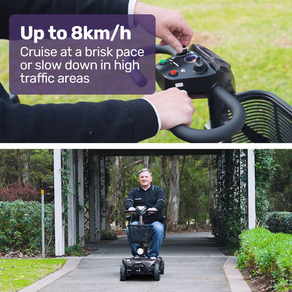 EQUIPMED FreeLite+ Mid-Sized Foldable Electric Mobility Scooter, Lithium Battery, Long Range and Easy V219-HMBMSCEQ4LGA