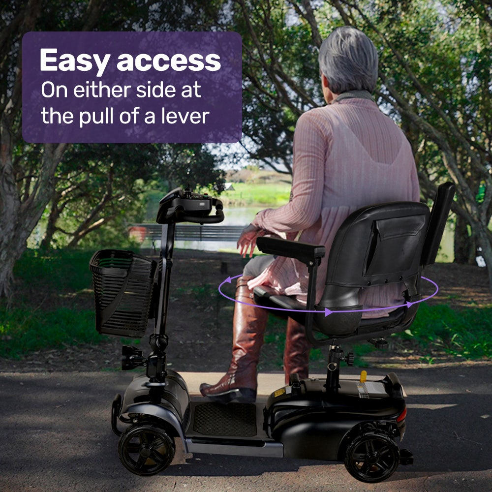 EQUIPMED FreeLite+ Mid-Sized Foldable Electric Mobility Scooter, Lithium Battery, Long Range and Easy V219-HMBMSCEQ4LGA