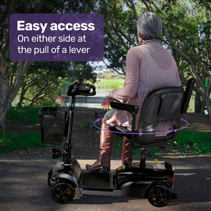 EQUIPMED FreeLite+ Mid-Sized Foldable Electric Mobility Scooter, Lithium Battery, Long Range and Easy V219-HMBMSCEQ4LGA