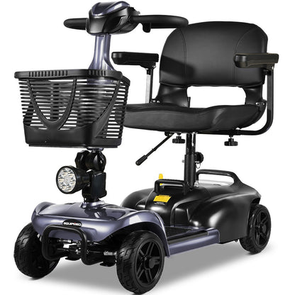 EQUIPMED FreeLite+ Mid-Sized Foldable Electric Mobility Scooter, Lithium Battery, Long Range and Easy V219-HMBMSCEQ4LGA