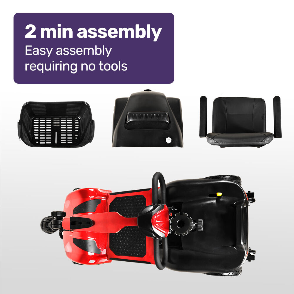EQUIPMED FreeLite+ Mid-Sized Foldable Electric Mobility Scooter, Lithium Battery, Long Range and Easy V219-HMBMSCEQ4LRA