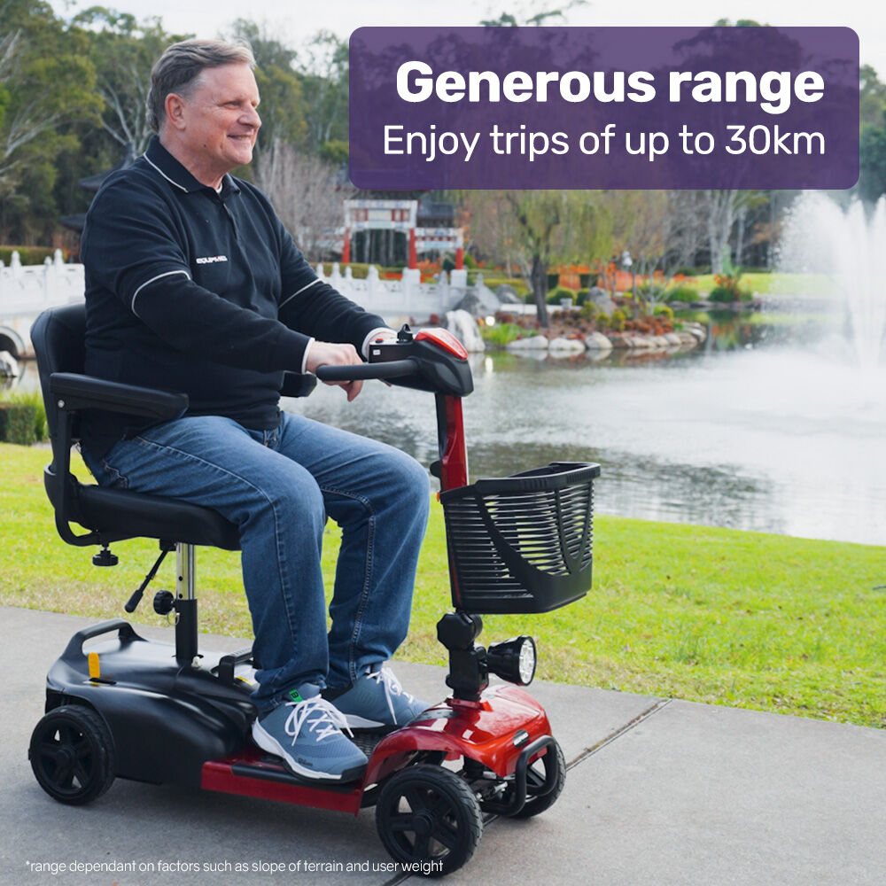 EQUIPMED FreeLite+ Mid-Sized Foldable Electric Mobility Scooter, Lithium Battery, Long Range and Easy V219-HMBMSCEQ4LRA