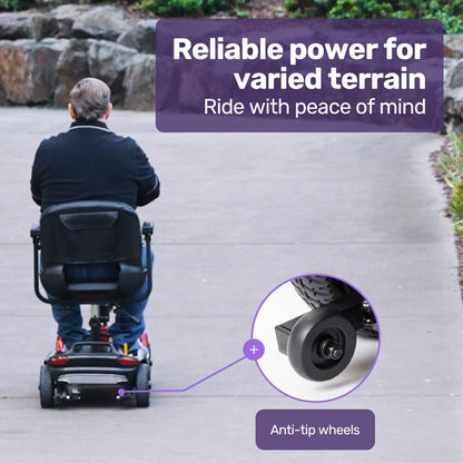 EQUIPMED FreeLite+ Mid-Sized Foldable Electric Mobility Scooter, Lithium Battery, Long Range and Easy V219-HMBMSCEQ4LRA