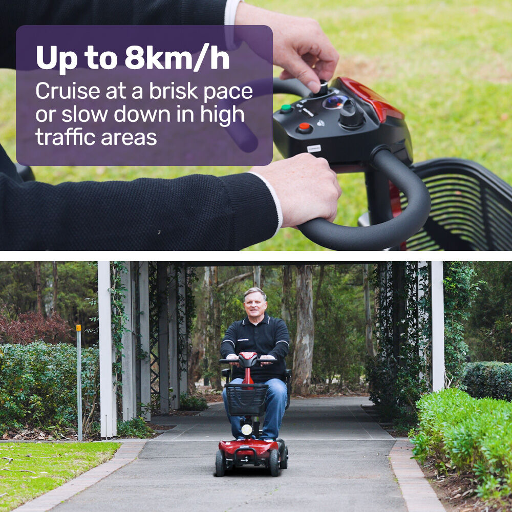 EQUIPMED FreeLite+ Mid-Sized Foldable Electric Mobility Scooter, Lithium Battery, Long Range and Easy V219-HMBMSCEQ4LRA