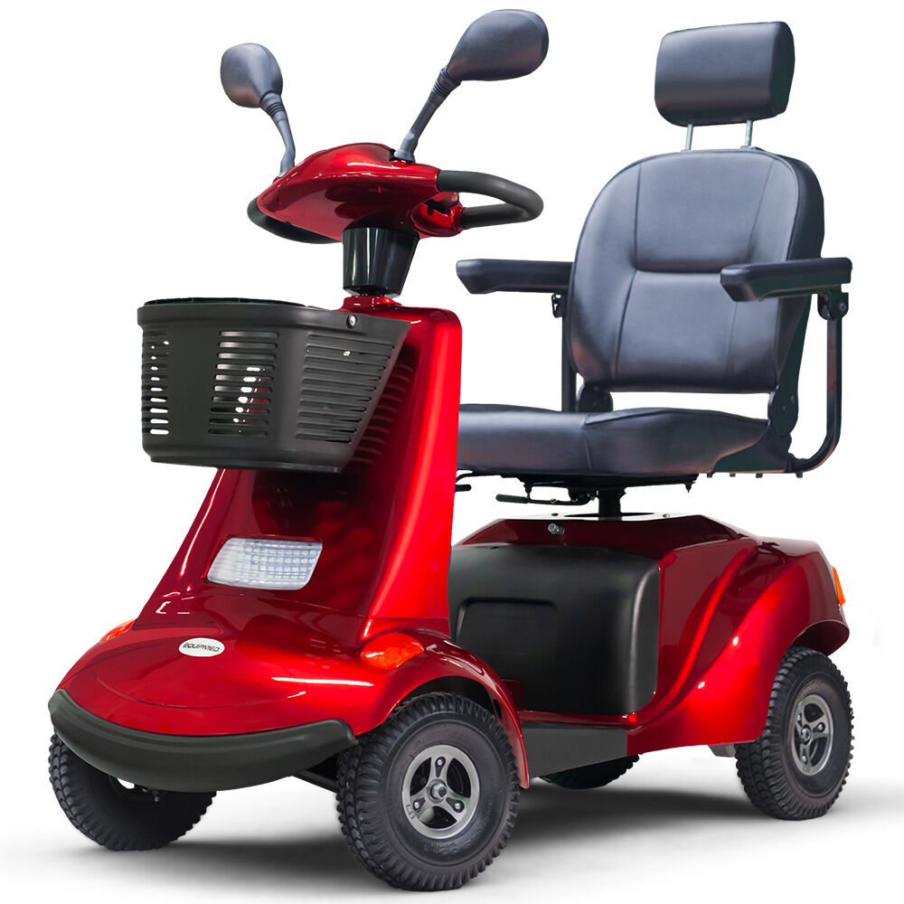EQUIPMED LeisureCruise Extra Large-Sized, High Power, 182kg Capacity Mobility Scooter - Red V219-HMBMSCEQ7PUA