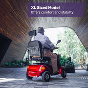 EQUIPMED LeisureCruise Extra Large-Sized, High Power, 182kg Capacity Mobility Scooter - Red V219-HMBMSCEQ7PUA