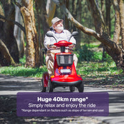 EQUIPMED LeisureCruise Extra Large-Sized, High Power, 182kg Capacity Mobility Scooter - Red V219-HMBMSCEQ7PUA