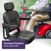 EQUIPMED LeisureCruise Extra Large-Sized, High Power, 182kg Capacity Mobility Scooter - Red V219-HMBMSCEQ7PUA