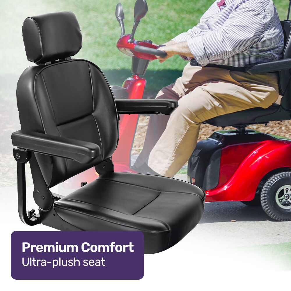 EQUIPMED LeisureCruise Extra Large-Sized, High Power, 182kg Capacity Mobility Scooter - Red V219-HMBMSCEQ7PUA