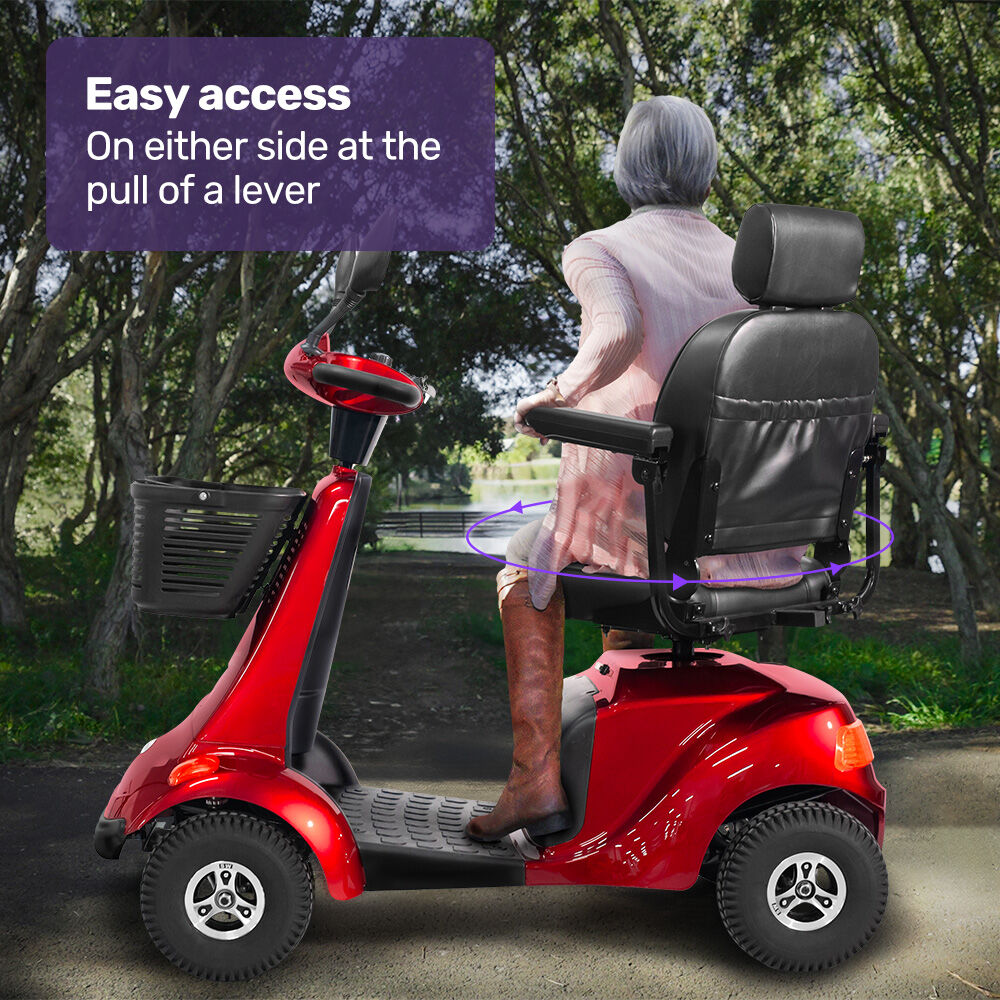 EQUIPMED LeisureCruise Extra Large-Sized, High Power, 182kg Capacity Mobility Scooter - Red V219-HMBMSCEQ7PUA
