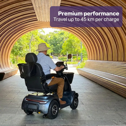 EQUIPMED ComfortCruise Large Mobility Scooter, 15km/h Top Speed, Up to 45km Range, Strong Climbing, 180kg V219-HMBMSCEQ8LBA