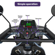 EQUIPMED ComfortCruise Large Mobility Scooter, 15km/h Top Speed, Up to 45km Range, Strong Climbing, 180kg V219-HMBMSCEQ8LBA