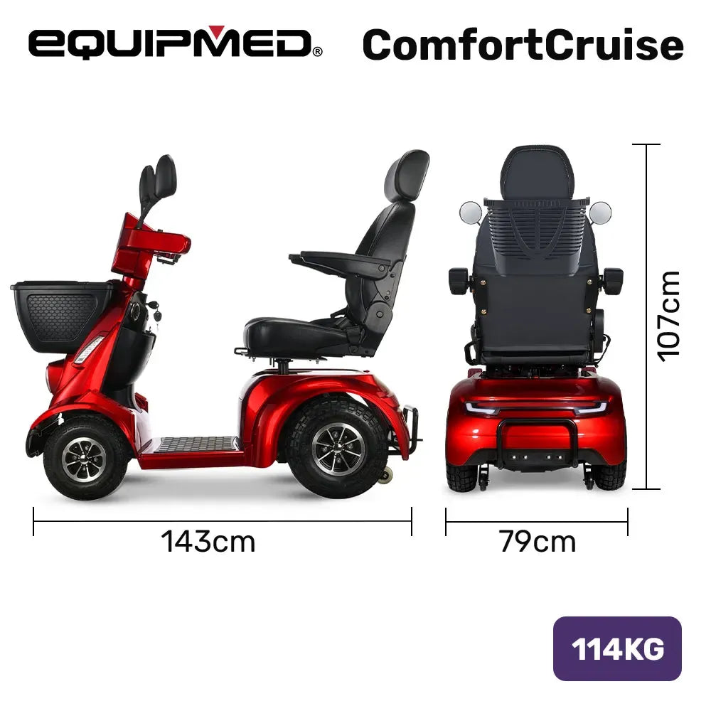 EQUIPMED ComfortCruise Large Mobility Scooter, 15km/h Top Speed, Up to 45km Range, Strong Climbing, 180kg V219-HMBMSCEQ8RDA