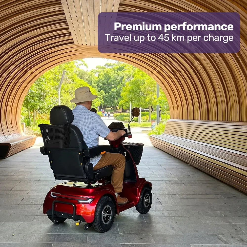 EQUIPMED ComfortCruise Large Mobility Scooter, 15km/h Top Speed, Up to 45km Range, Strong Climbing, 180kg V219-HMBMSCEQ8RDA