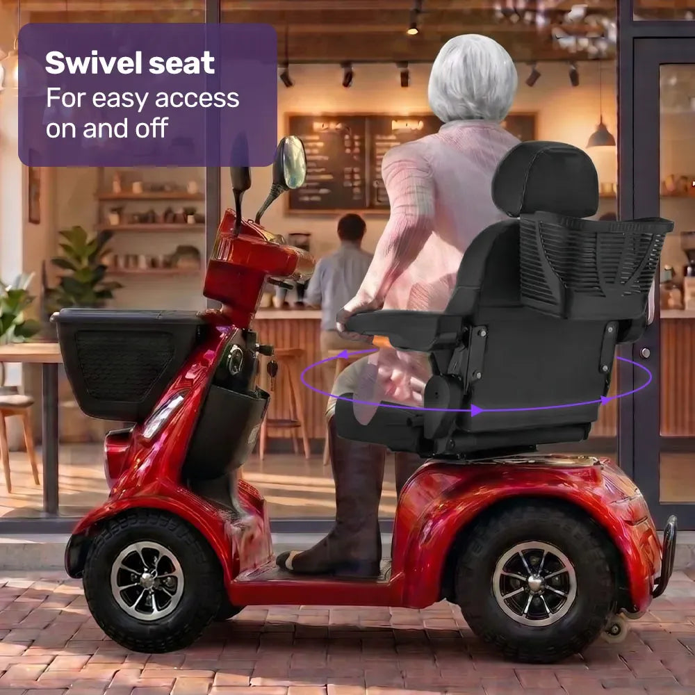 EQUIPMED ComfortCruise Large Mobility Scooter, 15km/h Top Speed, Up to 45km Range, Strong Climbing, 180kg V219-HMBMSCEQ8RDA