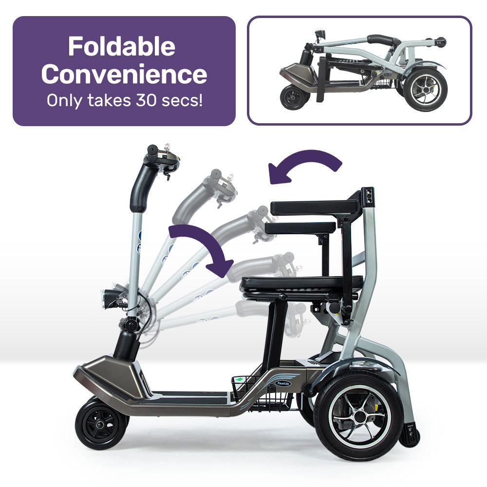 EQUIPMED Ultra-Lightweight Folding Electric Mobility Scooter, 19kg with Battery Removed, 120kg Capacity, Long V219-HMBMSCEQAL1A