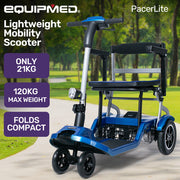 EQUIPMED Ultra-Lightweight Folding Electric Mobility Scooter, 19kg with Battery Removed, 120kg Capacity, Long V219-HMBMSCEQPL1BA
