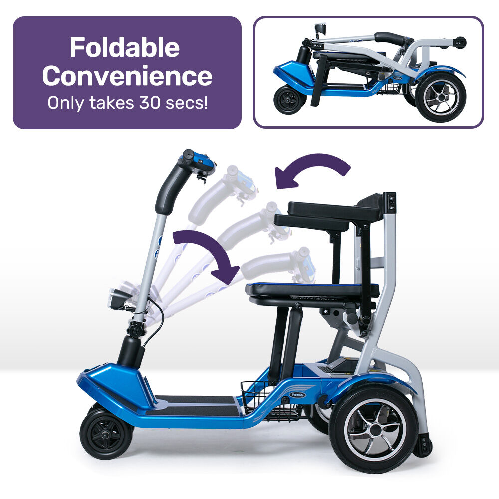 EQUIPMED Ultra-Lightweight Folding Electric Mobility Scooter, 19kg with Battery Removed, 120kg Capacity, Long V219-HMBMSCEQPL1BA