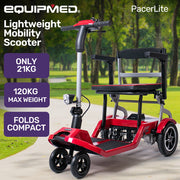EQUIPMED Ultra-Lightweight Folding Electric Mobility Scooter, 19kg with Battery Removed, 120kg Capacity, Long V219-HMBMSCEQPL1RA