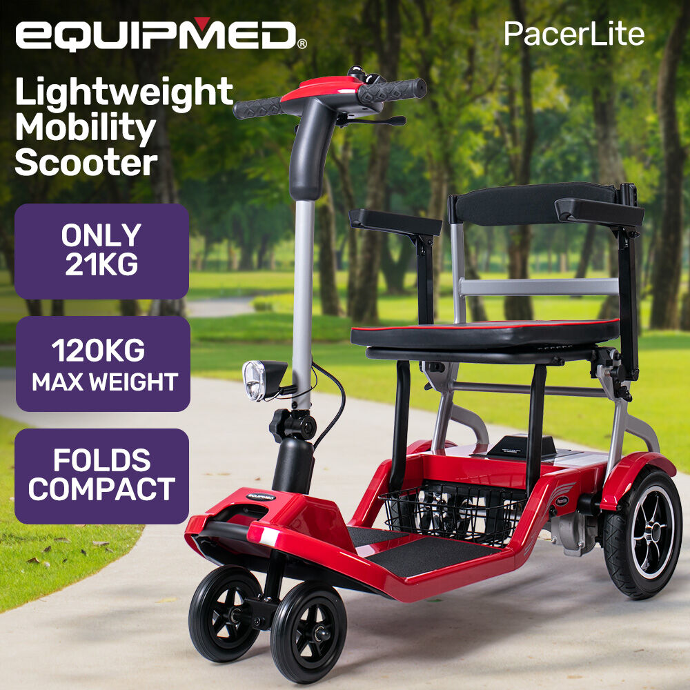 EQUIPMED Ultra-Lightweight Folding Electric Mobility Scooter, 19kg with Battery Removed, 120kg Capacity, Long V219-HMBMSCEQPL1RA