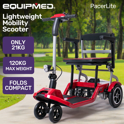 EQUIPMED Ultra-Lightweight Folding Electric Mobility Scooter, 19kg with Battery Removed, 120kg Capacity, Long V219-HMBMSCEQPL1RA