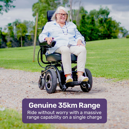 EQUIPMED Front Wheel Drive Power Electric Wheelchair, Up to 35km Range, Ultra-Comfortable, Safe Stable V219-HWCELEEQ14KA