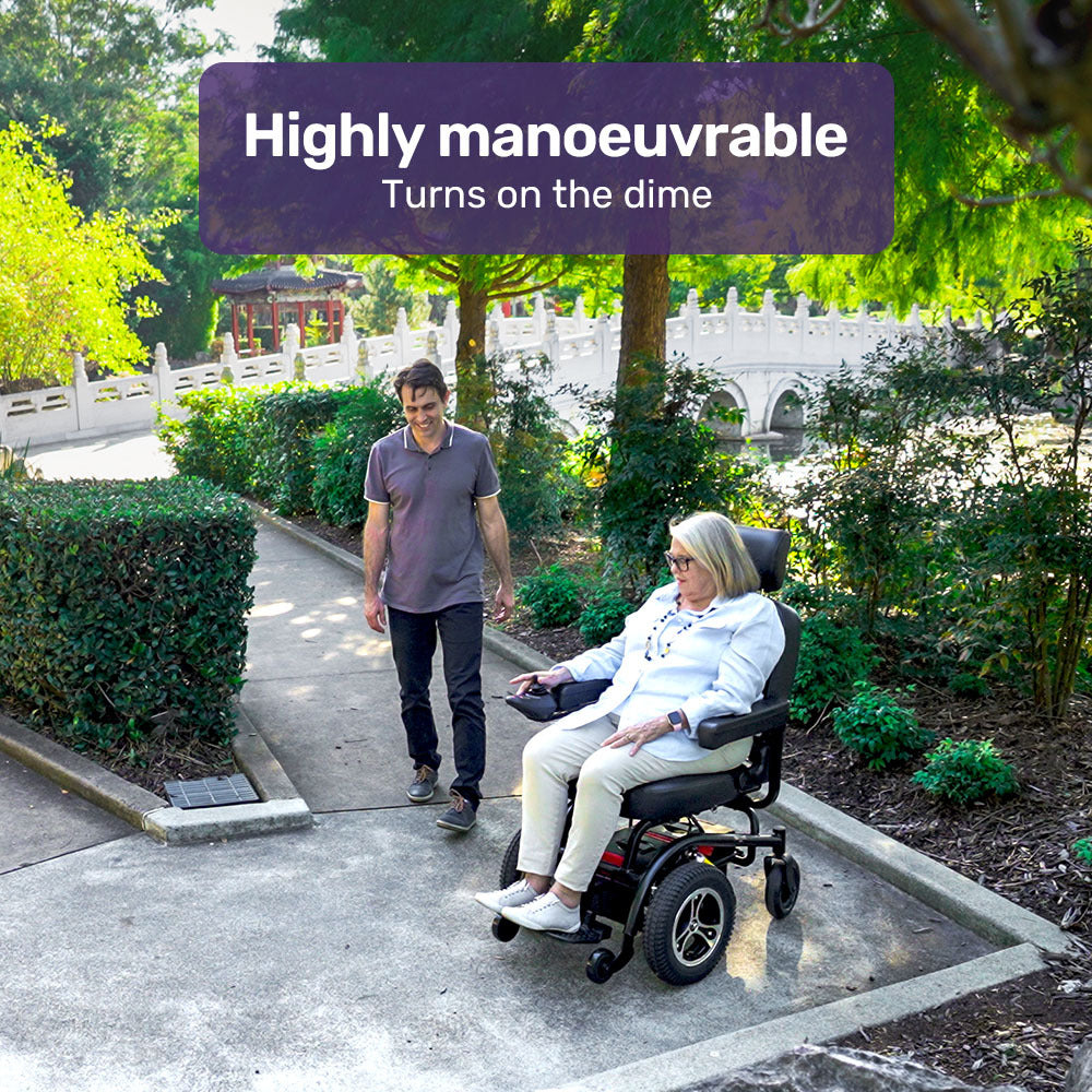 EQUIPMED Front Wheel Drive Power Electric Wheelchair, Up to 35km Range, Ultra-Comfortable, Safe Stable V219-HWCELEEQ14KA