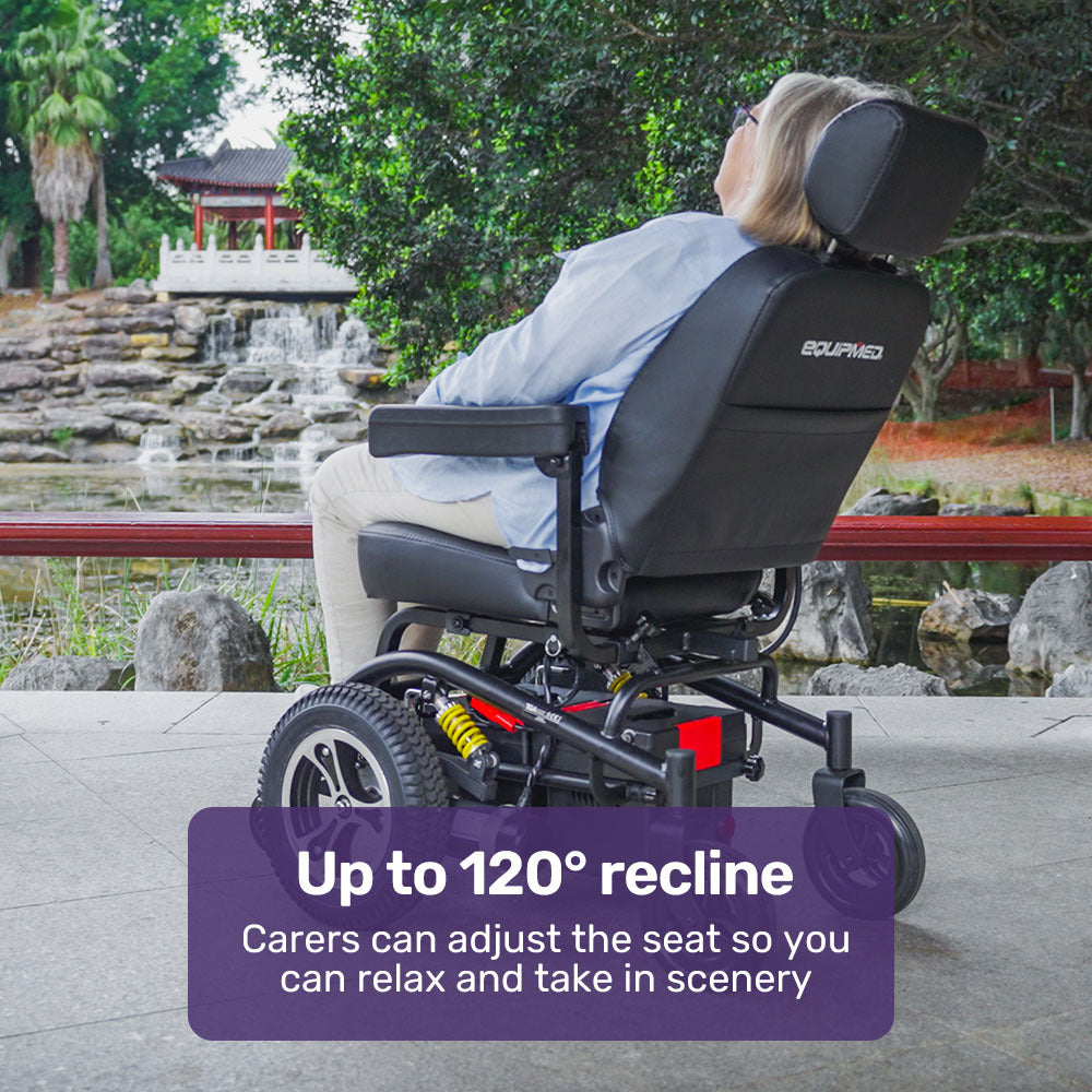 EQUIPMED Front Wheel Drive Power Electric Wheelchair, Up to 35km Range, Ultra-Comfortable, Safe Stable V219-HWCELEEQ14KA