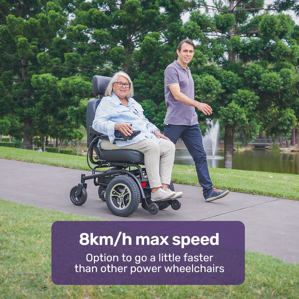 EQUIPMED Front Wheel Drive Power Electric Wheelchair, Up to 35km Range, Ultra-Comfortable, Safe Stable V219-HWCELEEQ14KA