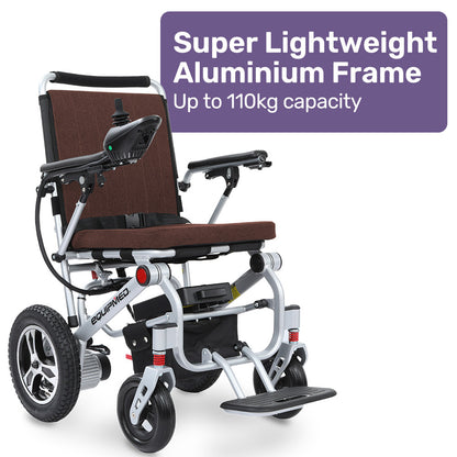 EQUIPMED Ultra-Light Power Wheelchair, Tight Turning, Airline Approved, ARTG Certified, Aluminium Frame, V219-HWCELEEQ15BA