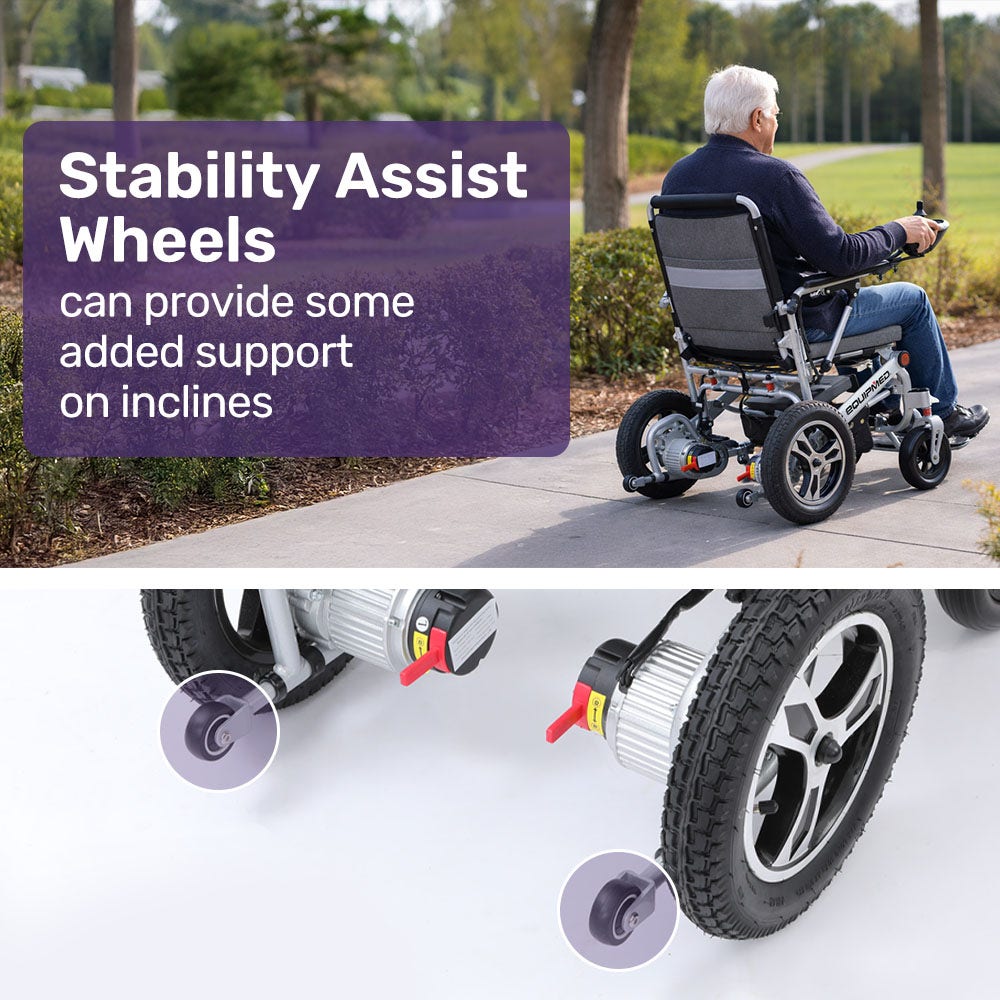 EQUIPMED Ultra-Light Power Wheelchair, Tight Turning, Airline Approved, Folding, ARTG Certified, Aluminium V219-HWCELEEQ15SA
